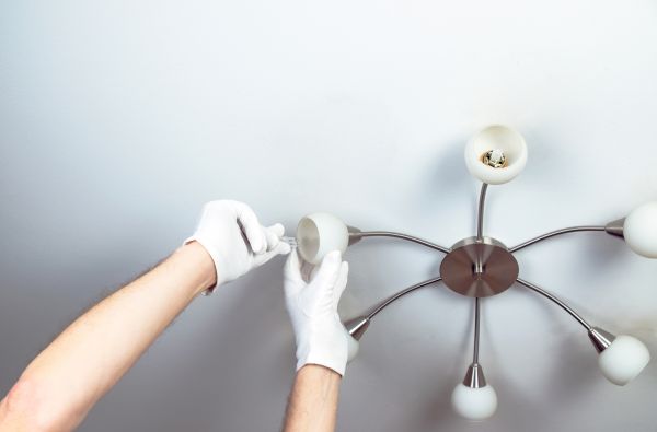 Chandelier Bulb Installation in Cocoa